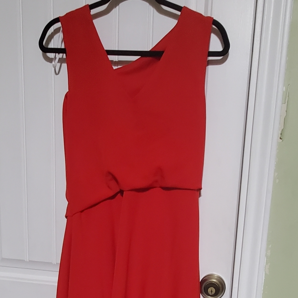 Donna Ricco Red Dress Size 10 - Picture 4 of 5